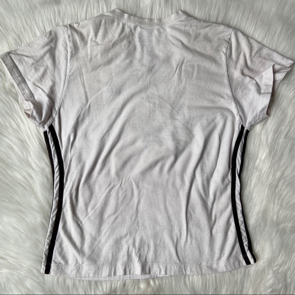 Adidas White & Black V Neck Athletic Tee - Picture 6 of 6